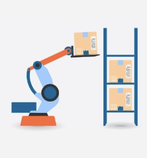 ロボットアームピッキングシステムのイラスト