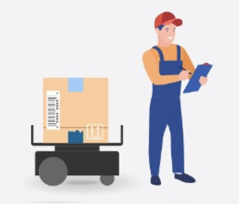 追従型搬送ロボットソリューションのイラスト