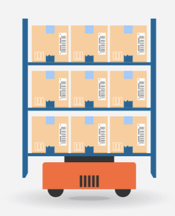 AGV倉庫ソリューションのイラスト