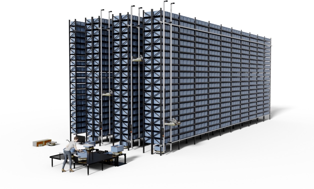 AirRob四方向シャトルの立体保管システム