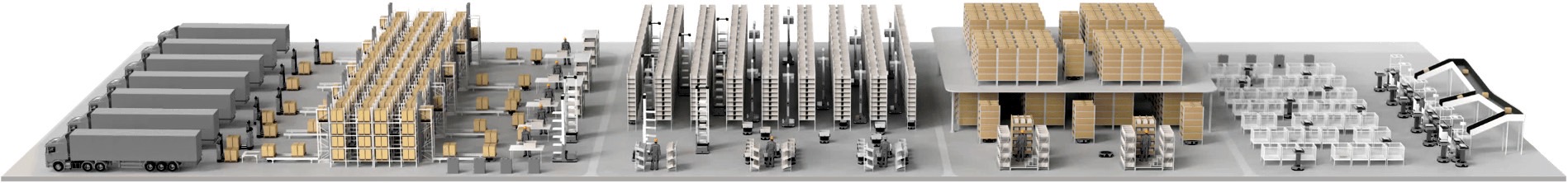 総合自動倉庫システムの俯瞰イメージ